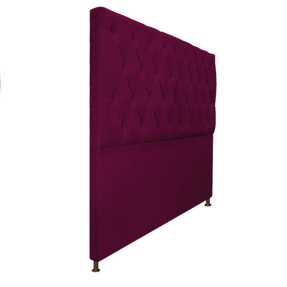 Cabeceira Sofia 140 cm Casal Suede Bordô - Amarena Móveis