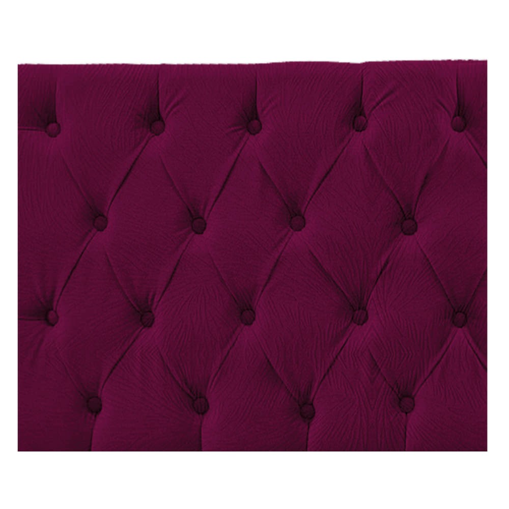 Cabeceira Sofia 140 cm Casal Suede Bordô - Amarena Móveis
