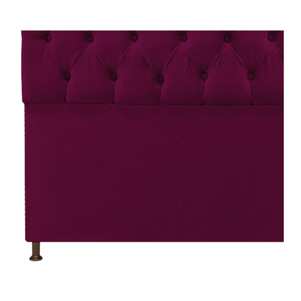 Cabeceira Sofia 140 cm Casal Suede Bordô - Amarena Móveis