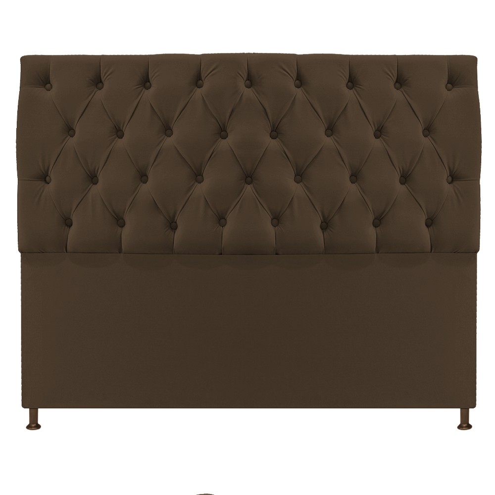 Cabeceira Sofia 140 cm Casal Suede Marrom - Amarena Móveis