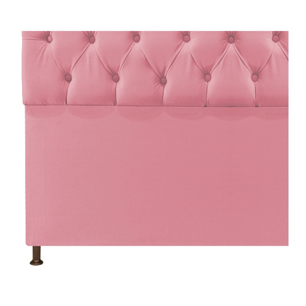 Cabeceira Sofia 140 cm Casal Suede Rosa Bebê - Amarena Móveis