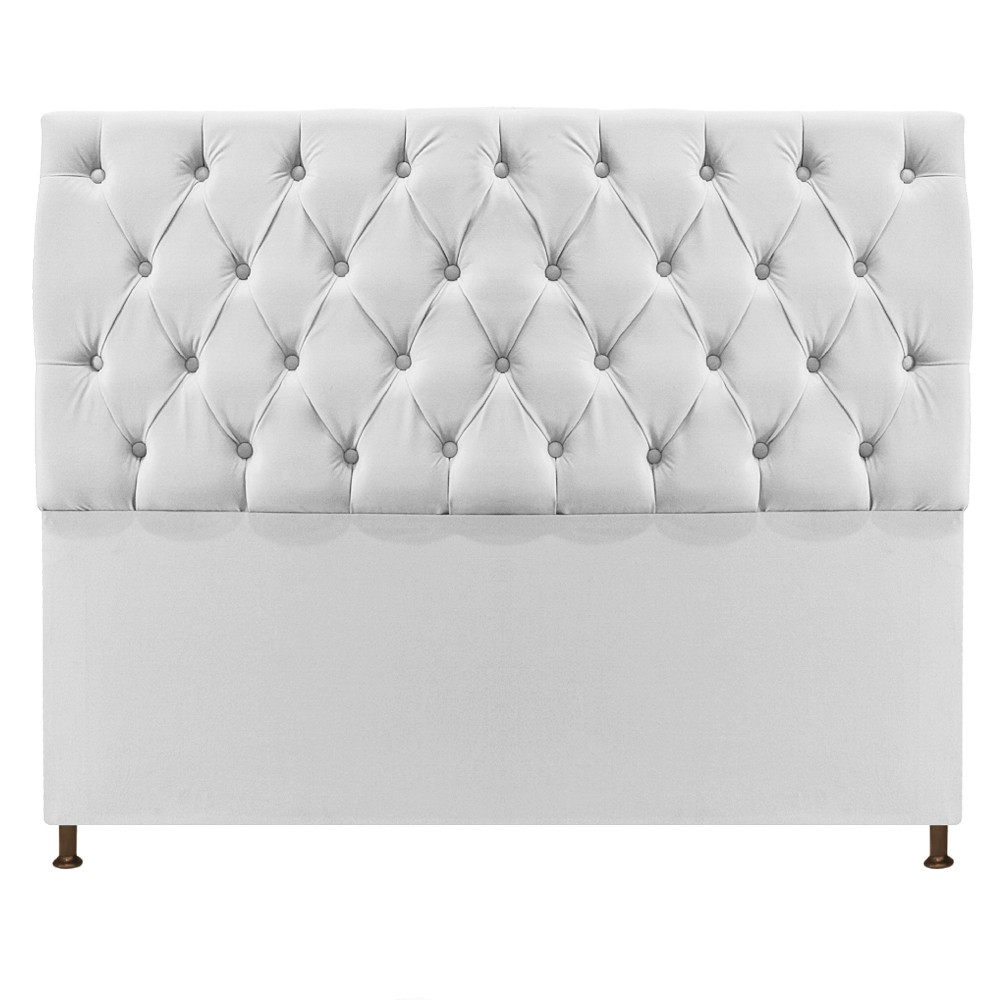 Cabeceira Sofia 160 cm Queen Size Suede Branco - Amarena Móveis