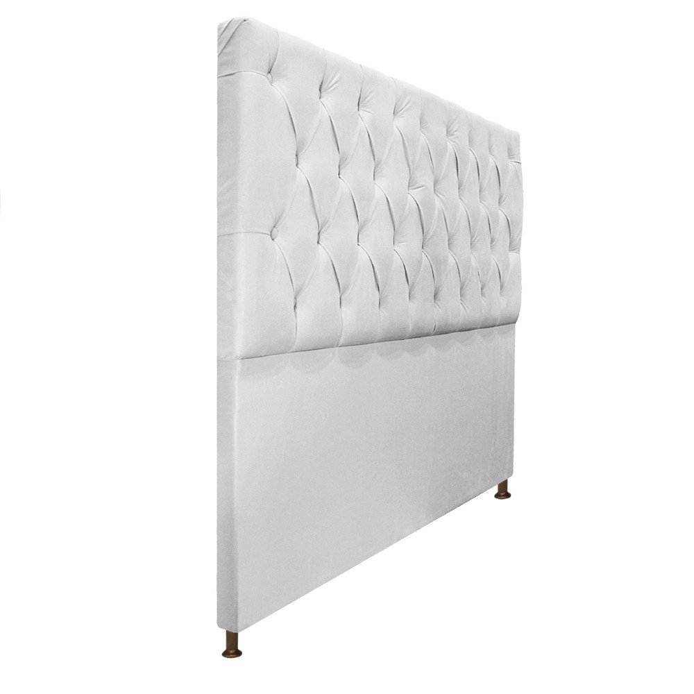 Cabeceira Sofia 160 cm Queen Size Suede Branco - Amarena Móveis