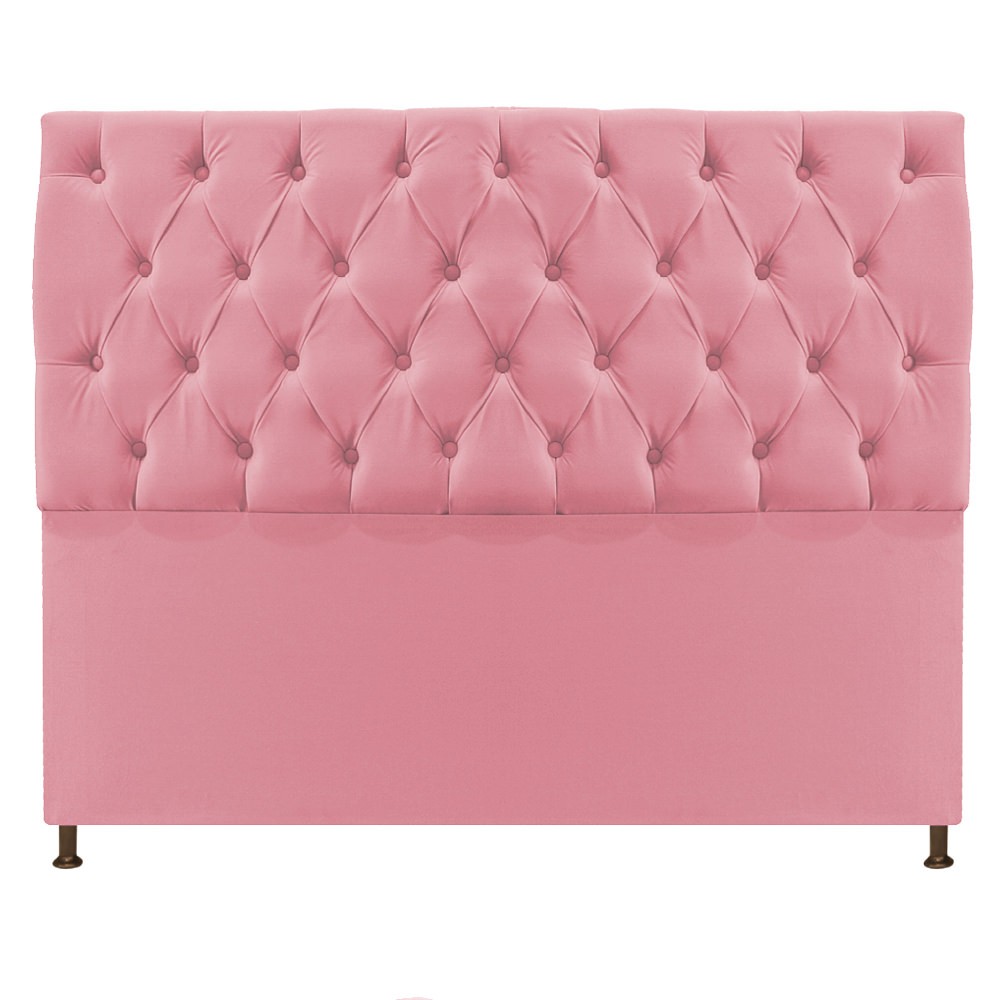 Cabeceira Sofia 160 cm Queen Size Suede Rosa Bebê - Amarena Móveis