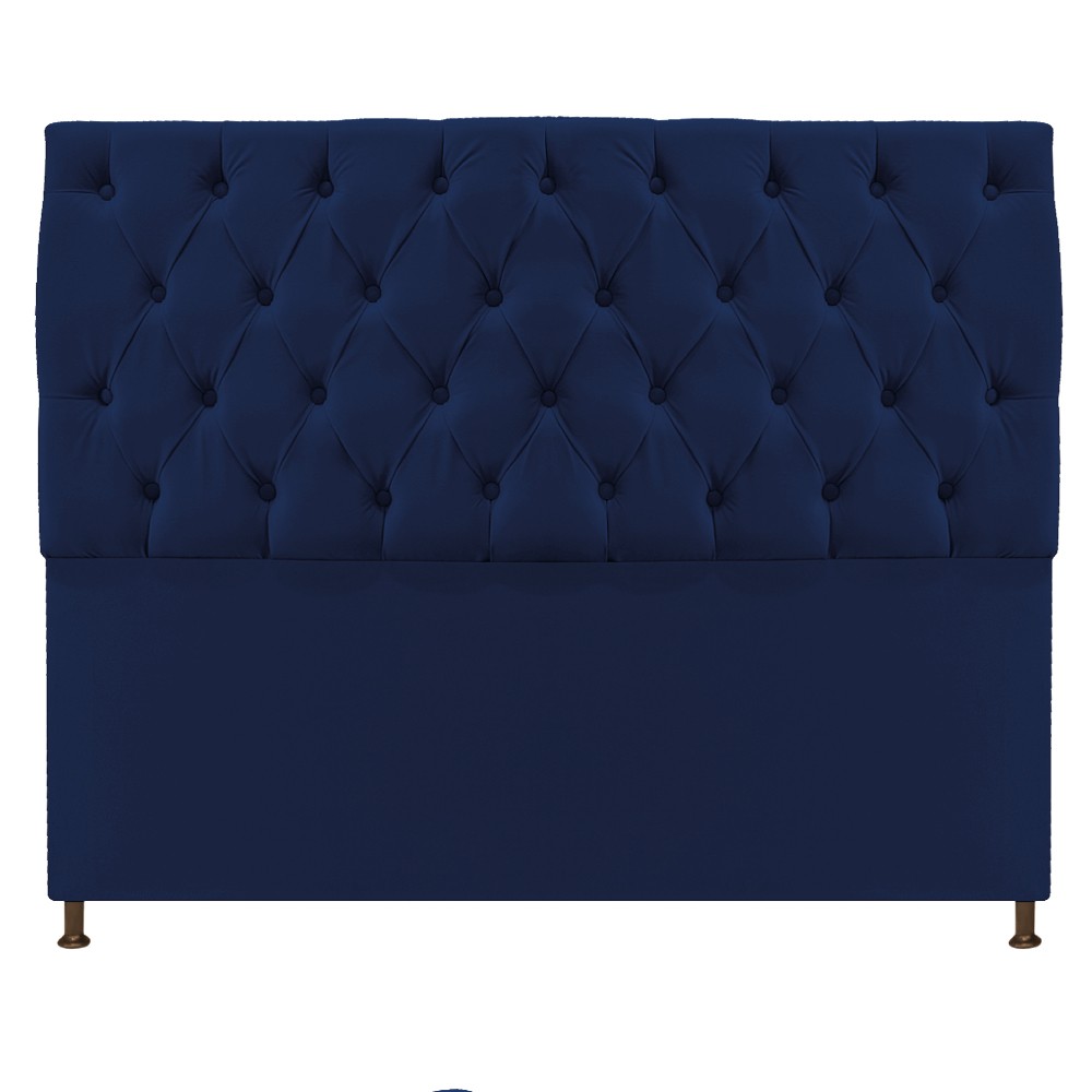 Cabeceira Sofia 195 cm King Size Suede Azul Marinho - Amarena Móveis