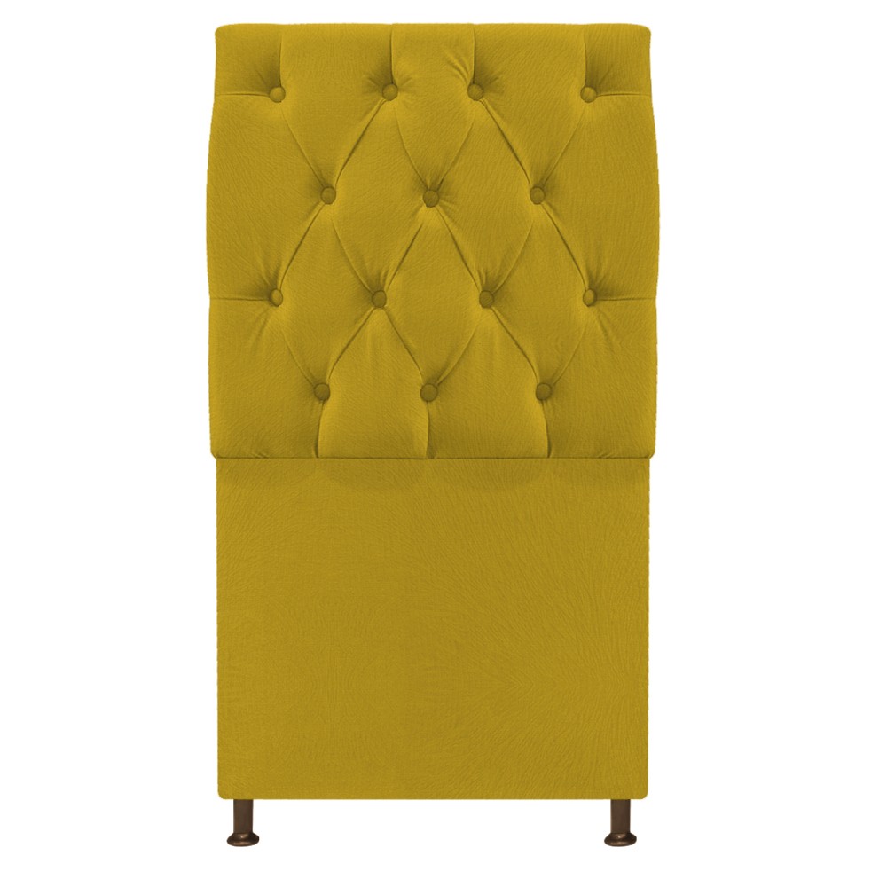 Cabeceira Sofia 90 cm Solteiro Suede Amarelo - Amarena Móveis