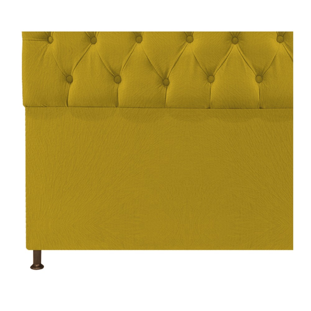 Cabeceira Sofia 90 cm Solteiro Suede Amarelo - Amarena Móveis