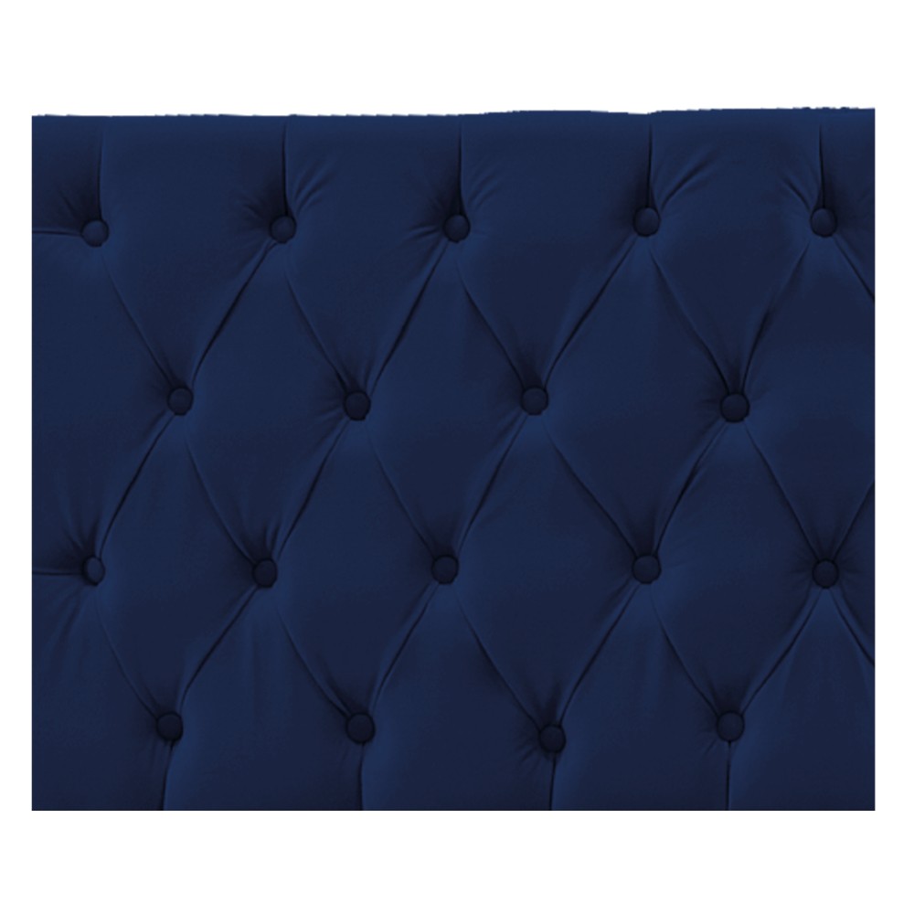 Cabeceira Sofia 90 cm Solteiro Suede Azul Marinho - Amarena Móveis