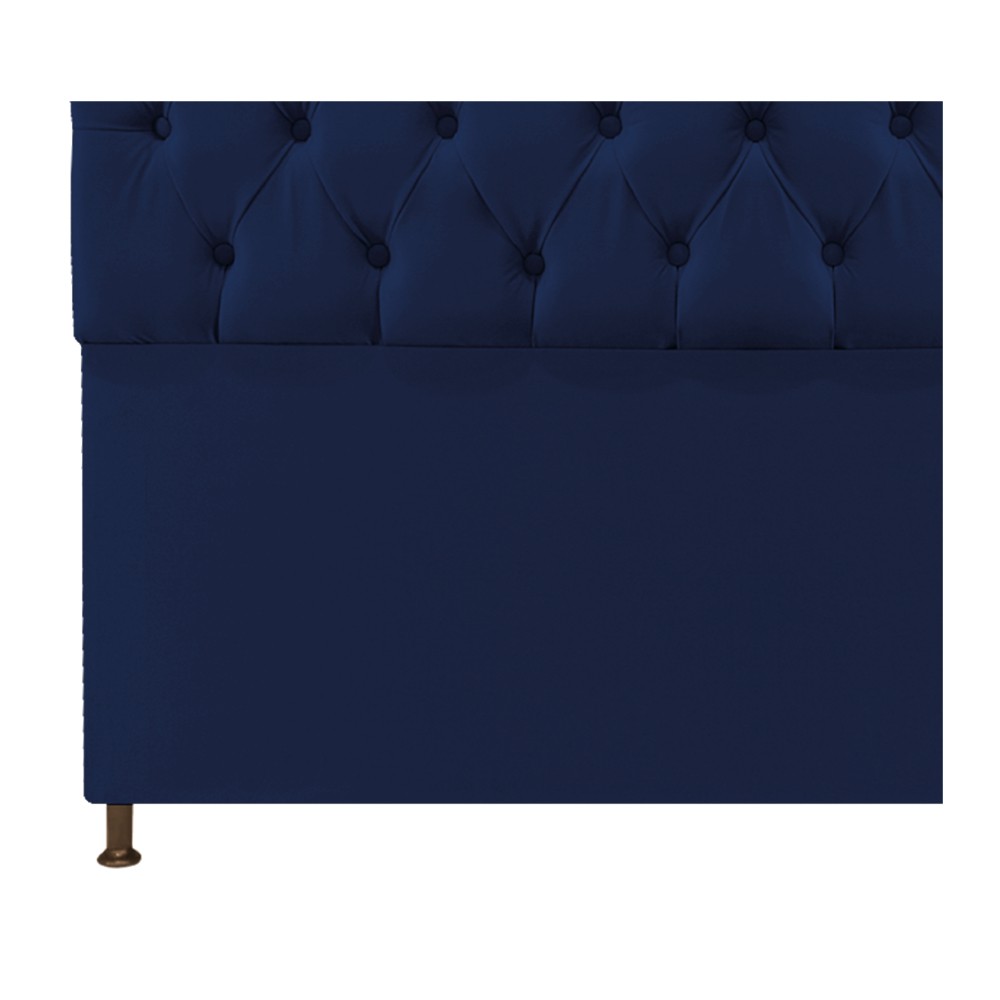 Cabeceira Sofia 90 cm Solteiro Suede Azul Marinho - Amarena Móveis