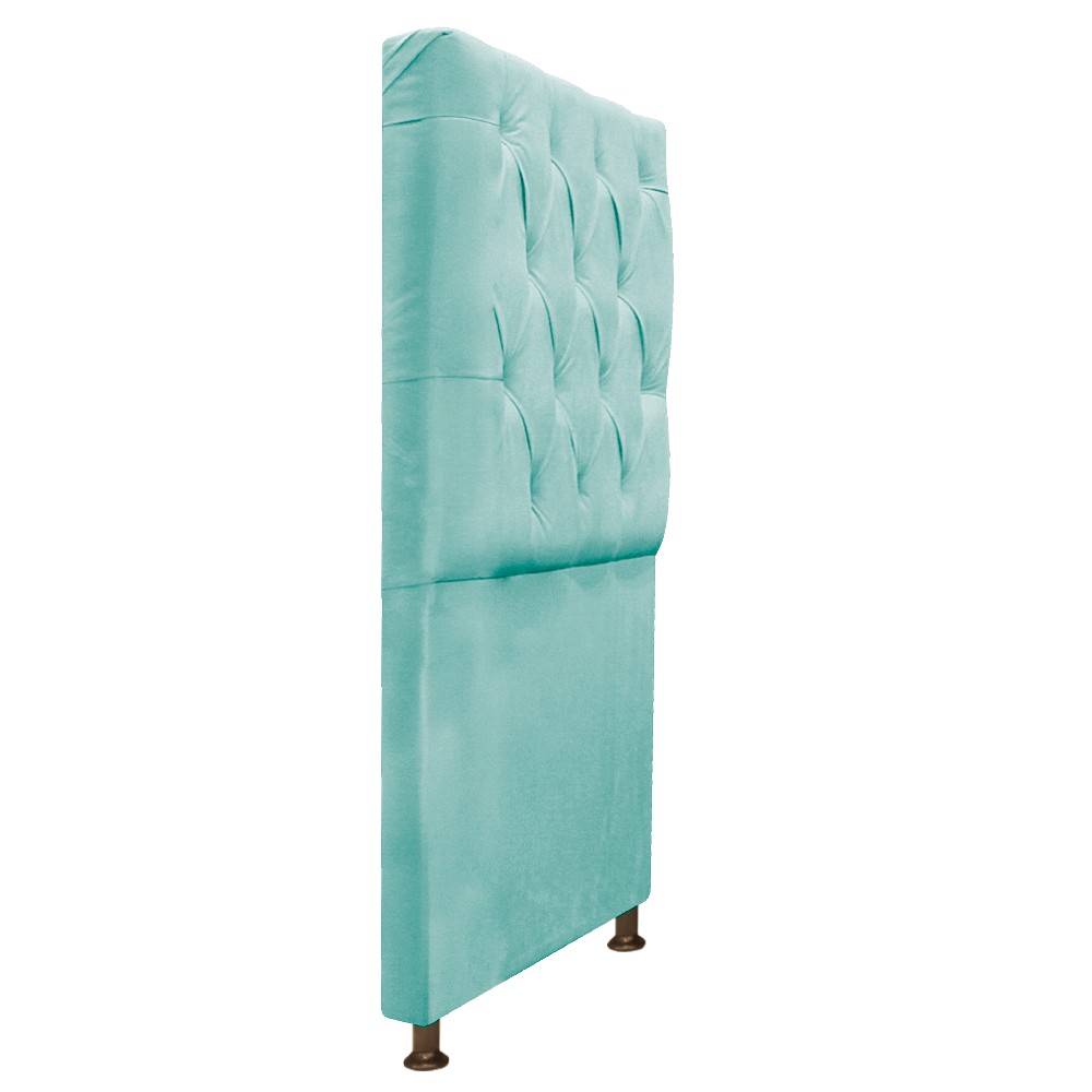 Cabeceira Sofia 90 cm Solteiro Suede Azul Tiffany - Amarena Móveis