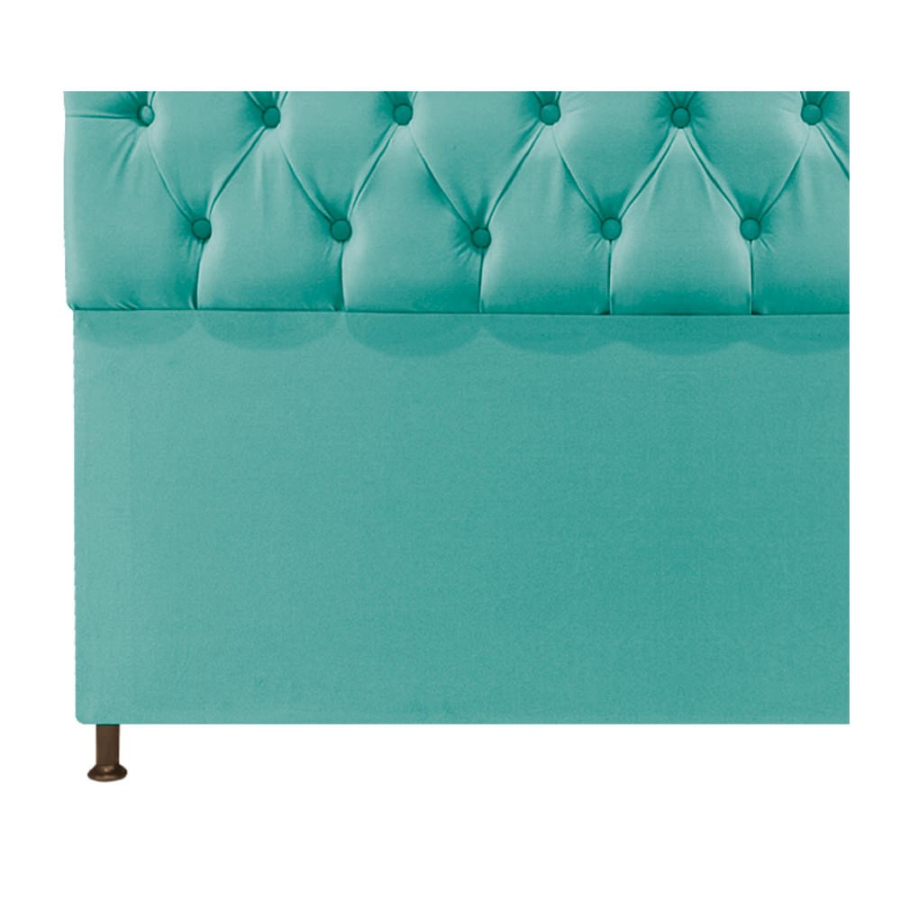 Cabeceira Sofia 90 cm Solteiro Suede Azul Tiffany - Amarena Móveis