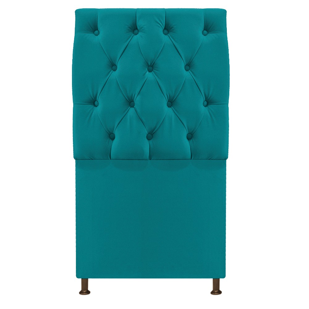 Cabeceira Sofia 90 cm Solteiro Suede Azul Turquesa - Amarena Móveis