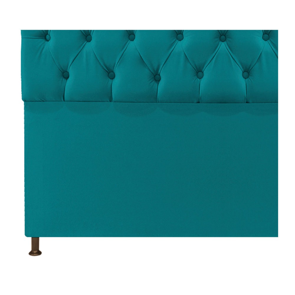Cabeceira Sofia 90 cm Solteiro Suede Azul Turquesa - Amarena Móveis