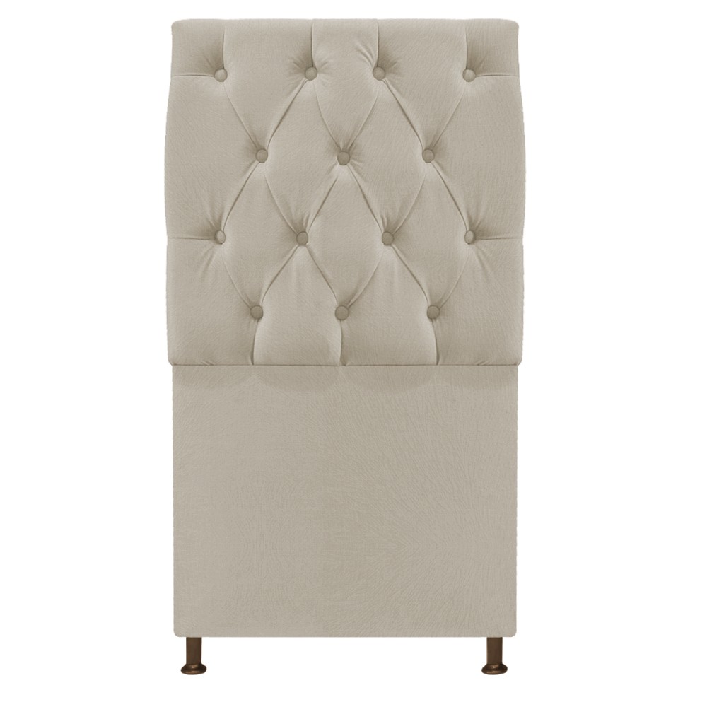 Cabeceira Sofia 90 cm Solteiro Suede Bege - Amarena Móveis
