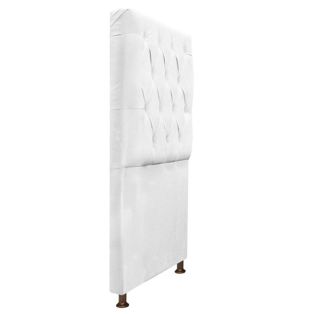 Cabeceira Sofia 90 cm Solteiro Suede Branco - Amarena Móveis