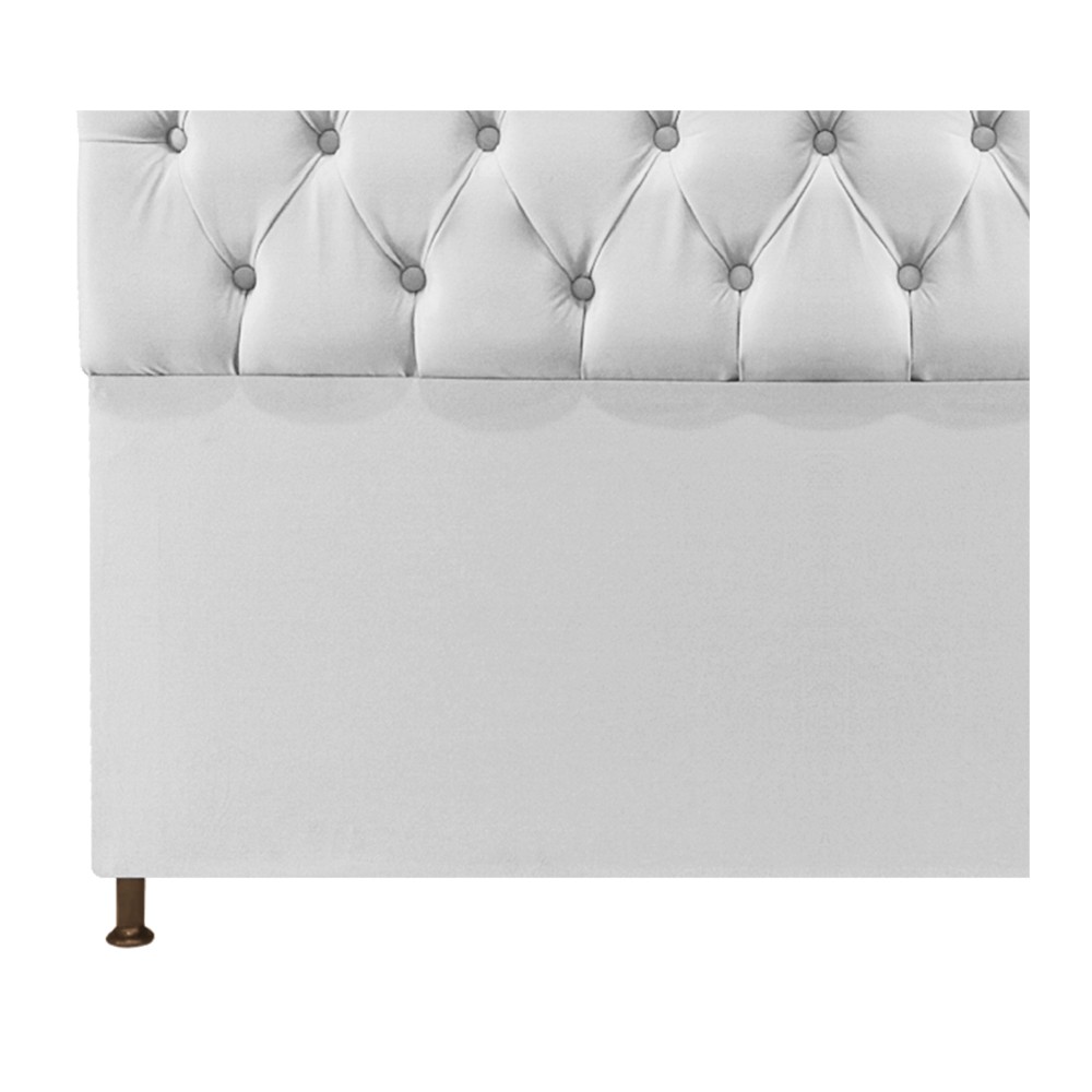 Cabeceira Sofia 90 cm Solteiro Suede Branco - Amarena Móveis
