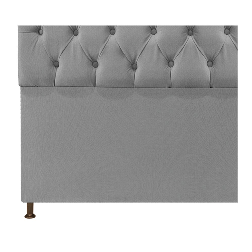 Cabeceira Sofia 90 cm Solteiro Suede Cinza - Amarena Móveis