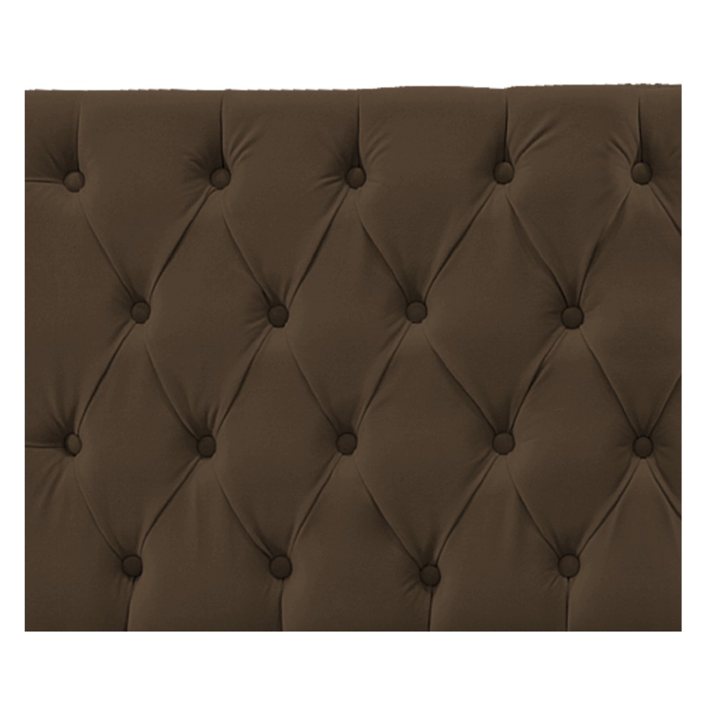 Cabeceira Sofia 90 cm Solteiro Suede Marrom - Amarena Móveis