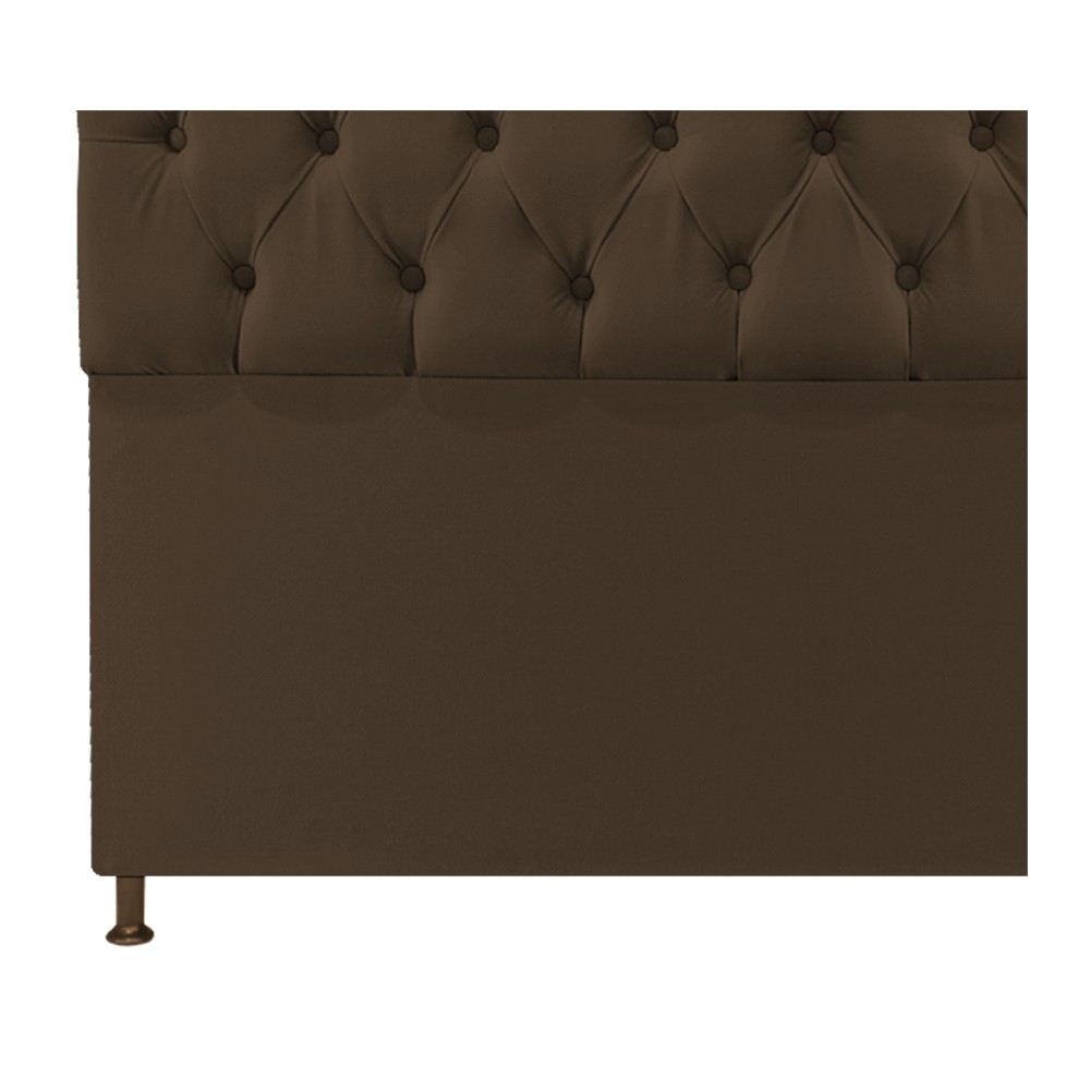 Cabeceira Sofia 90 cm Solteiro Suede Marrom - Amarena Móveis