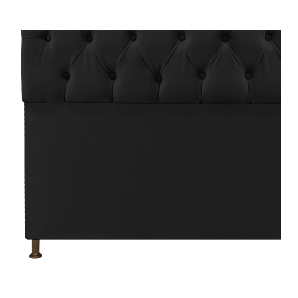 Cabeceira Sofia 90 cm Solteiro Suede Preto - Amarena Móveis