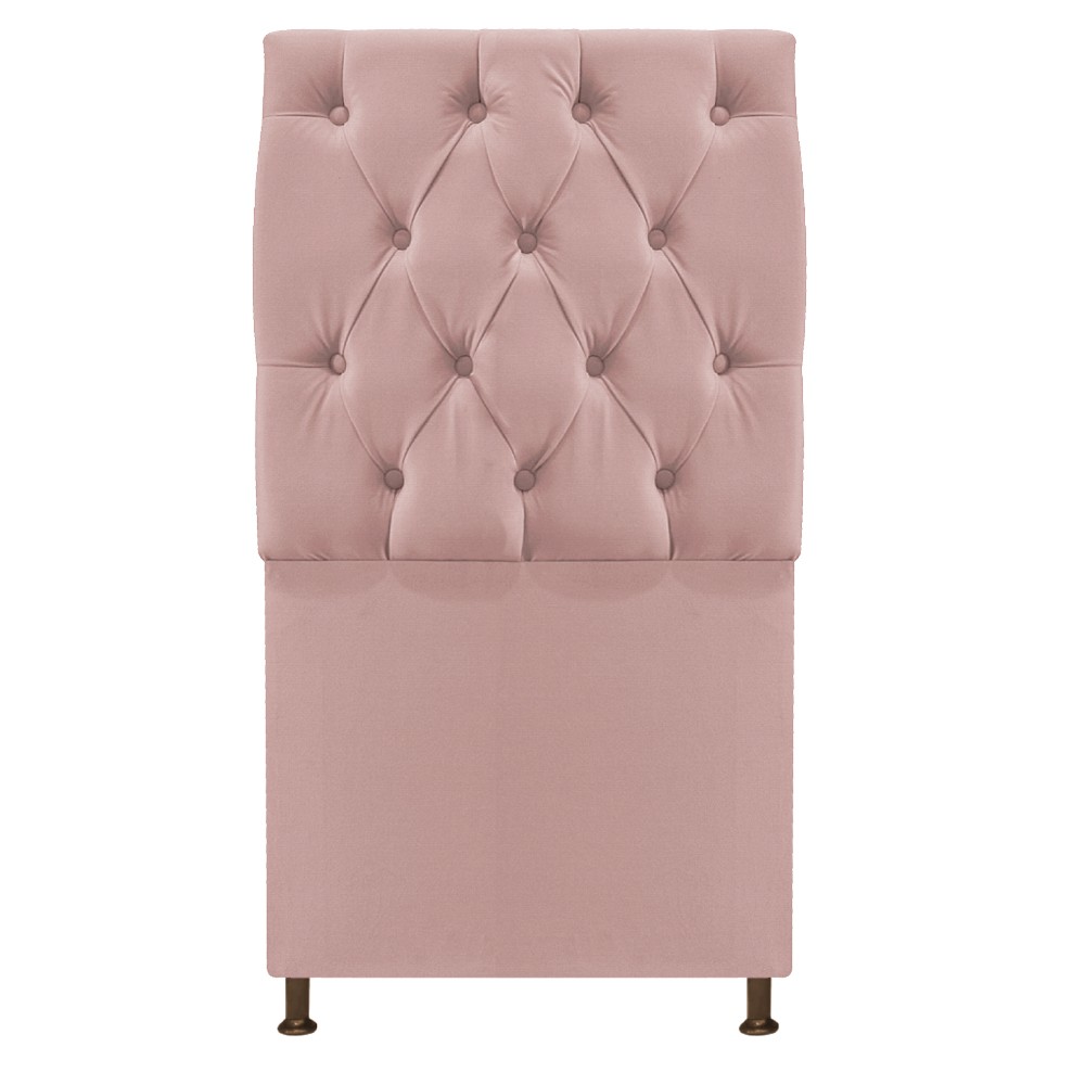 Cabeceira Sofia 90 cm Solteiro Suede Rosê - Amarena Móveis