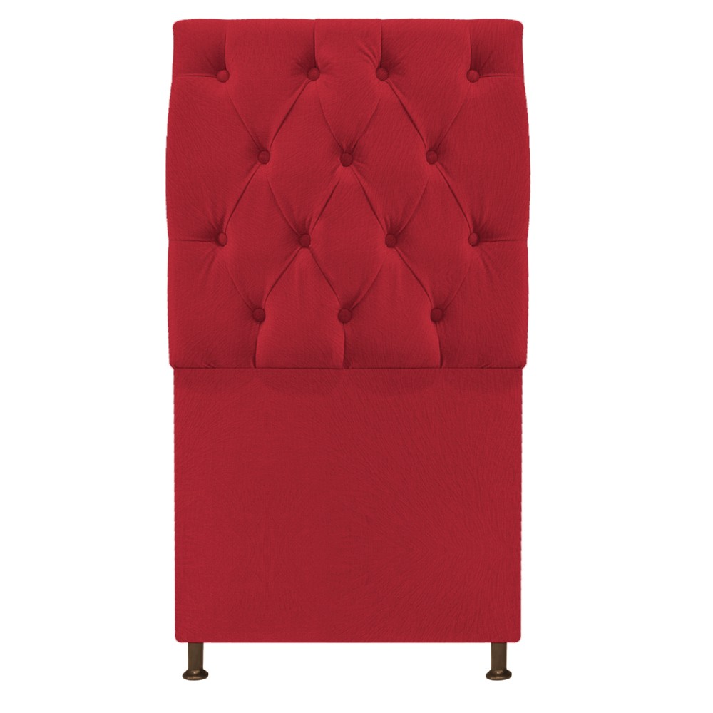 Cabeceira Sofia 90 cm Solteiro Suede Vermelho - Amarena Móveis