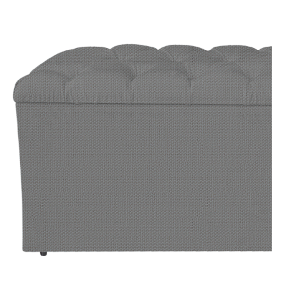 Calçadeira Estofada Liverpool 140 cm Casal Linho Chumbo - Amarena Móveis
