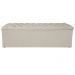 Calçadeira Estofada Liverpool 140 cm Casal Suede Bege - Amarena Móveis