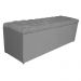 Calçadeira Estofada Liverpool 140 cm Casal Suede Cinza - Amarena Móveis