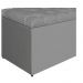 Calçadeira Estofada Liverpool 140 cm Casal Suede Cinza - Amarena Móveis