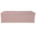 Calçadeira Estofada Liverpool 140 cm Casal Suede Rosê - Amarena Móveis