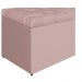 Calçadeira Estofada Liverpool 140 cm Casal Suede Rosê - Amarena Móveis