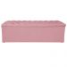 Calçadeira Estofada Liverpool 140 cm Casal Suede Rosa Bebê - Amarena Móveis
