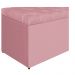 Calçadeira Estofada Liverpool 140 cm Casal Suede Rosa Bebê - Amarena Móveis