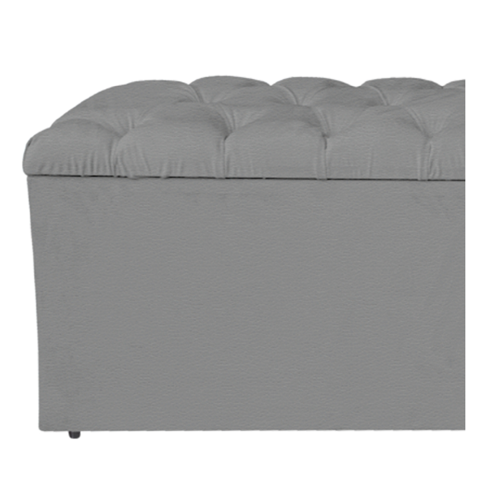 Calçadeira Estofada Liverpool 160 cm Queen Size Corano Cinza - Amarena Móveis