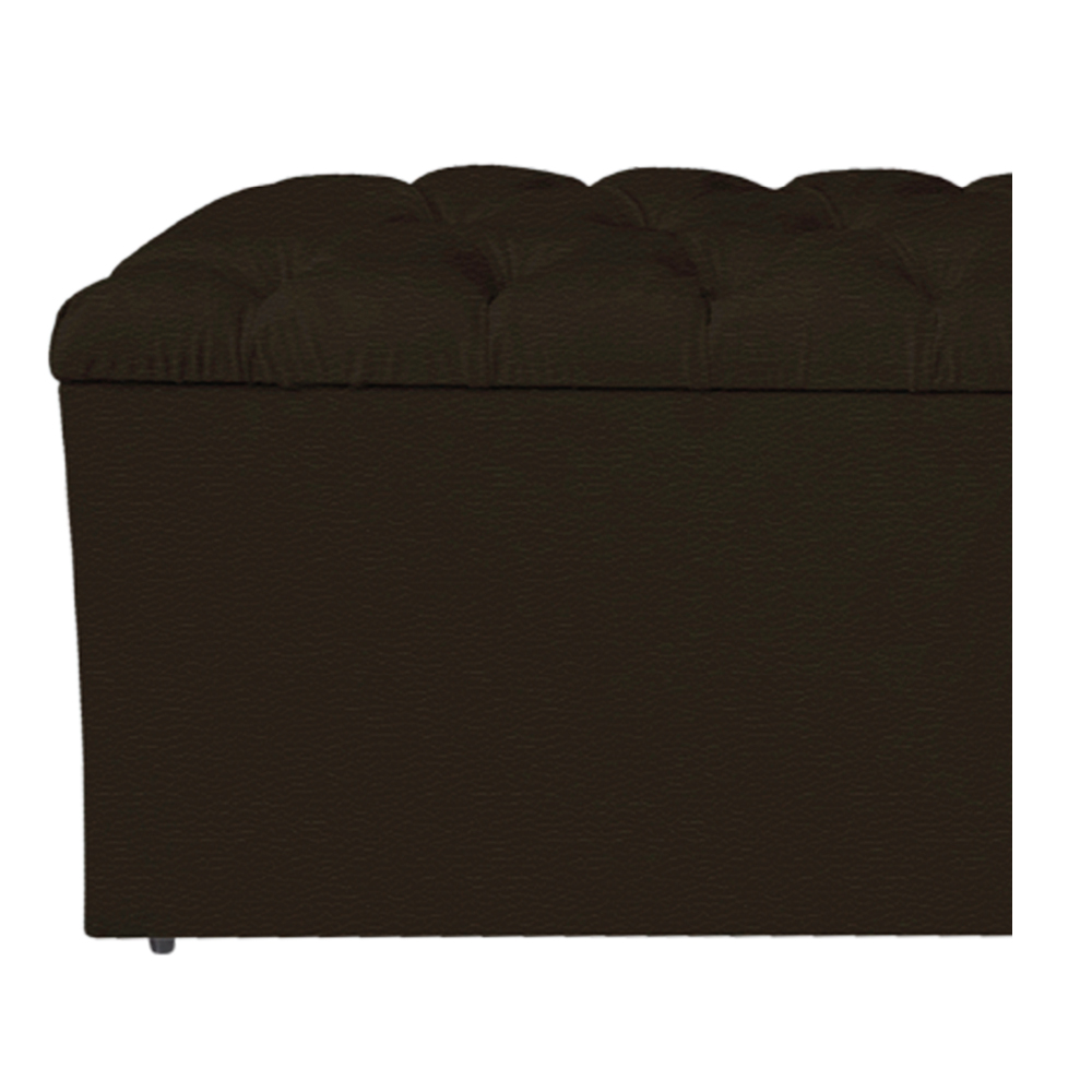 Calçadeira Estofada Liverpool 160 cm Queen Size Corano Marrom - Amarena Móveis