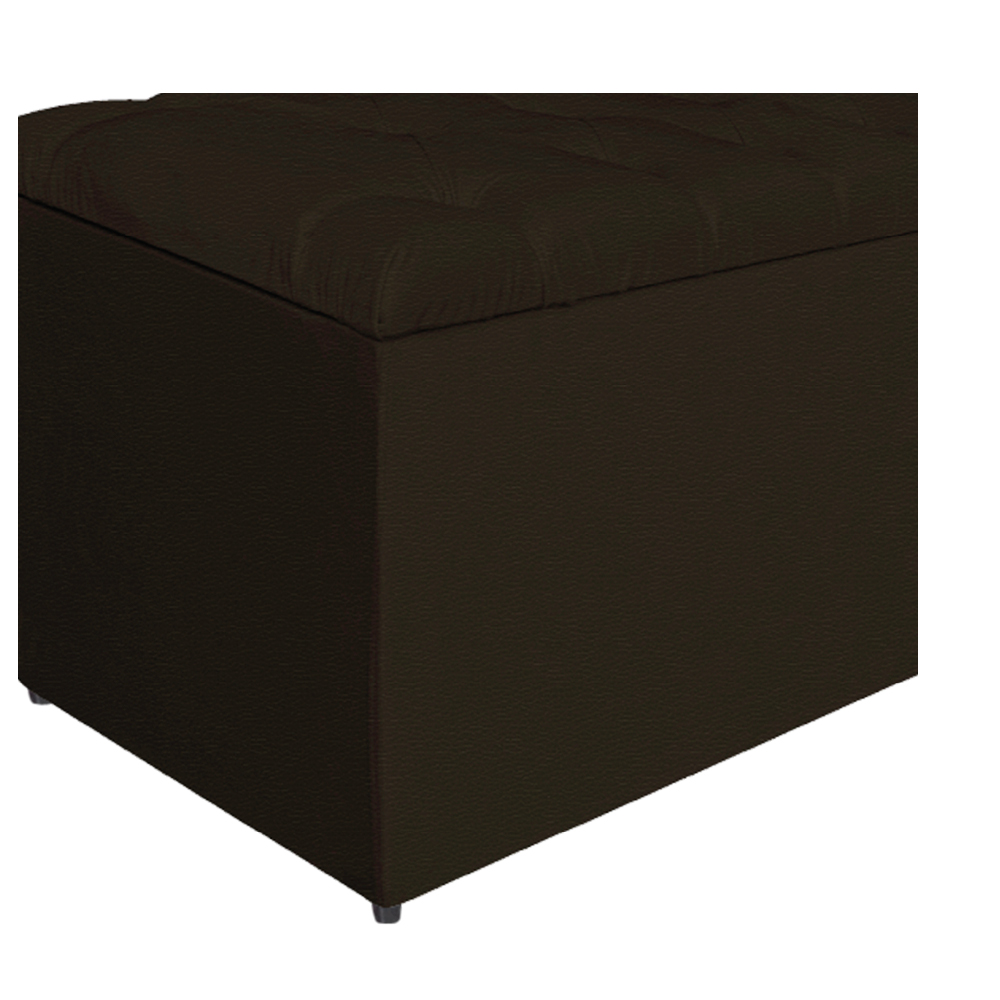 Calçadeira Estofada Liverpool 160 cm Queen Size Corano Marrom - Amarena Móveis