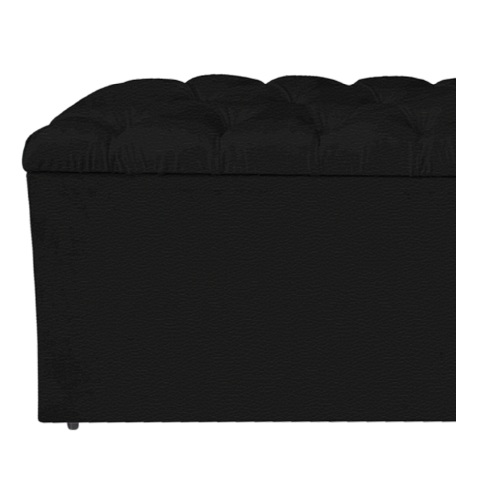 Calçadeira Estofada Liverpool 160 cm Queen Size Corano Preto - Amarena Móveis