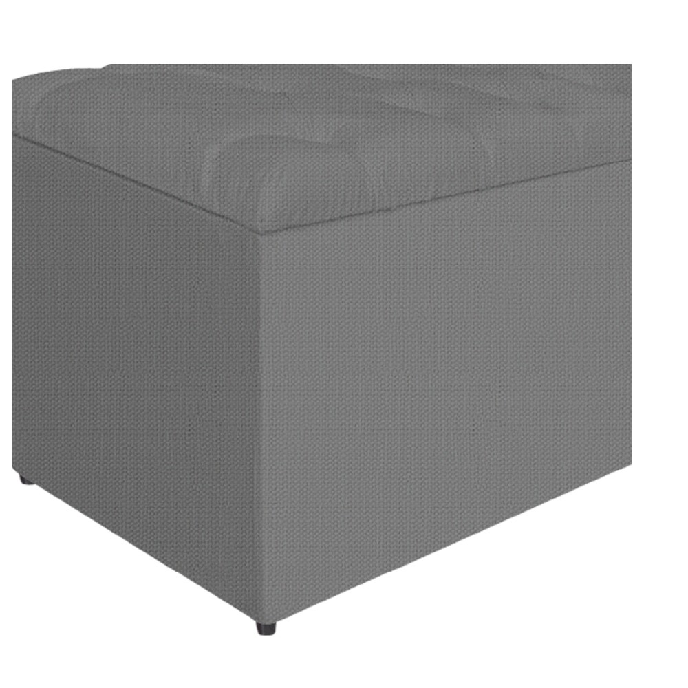Calçadeira Estofada Liverpool 160 cm Queen Size Linho Chumbo - Amarena Móveis