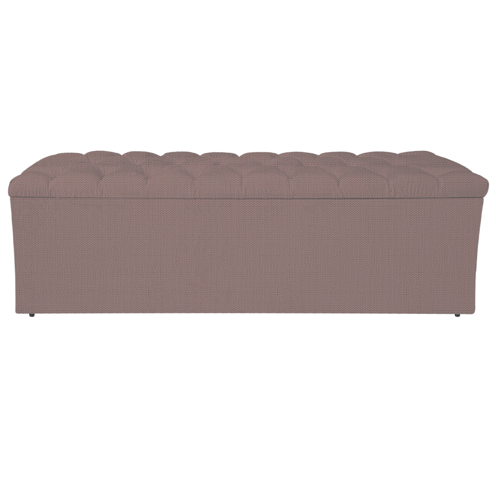 Calçadeira Estofada Liverpool 160 cm Queen Size Linho Rosê - Amarena Móveis
