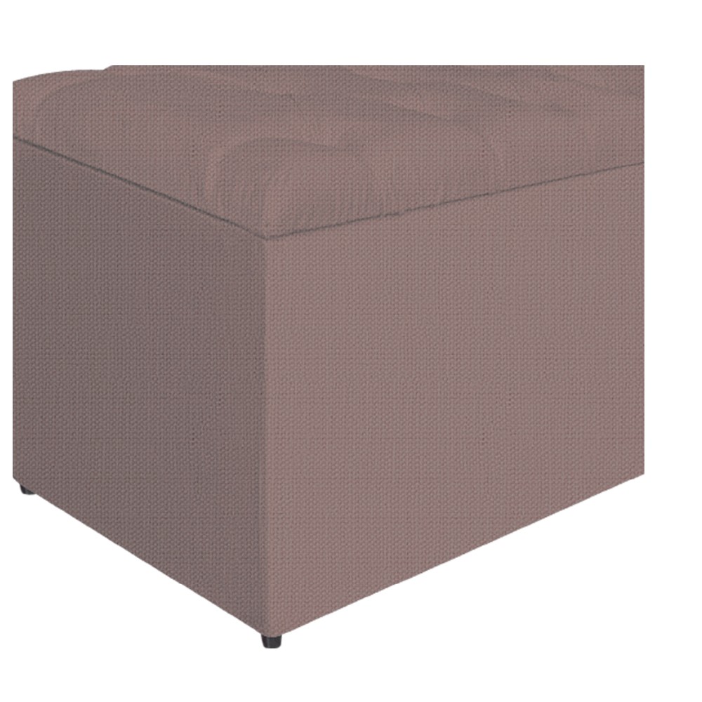 Calçadeira Estofada Liverpool 160 cm Queen Size Linho Rosê - Amarena Móveis