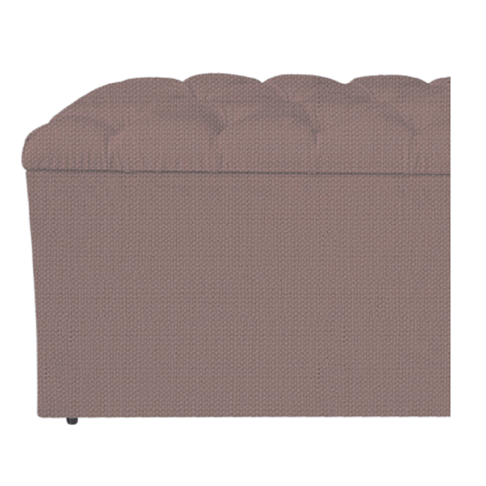 Calçadeira Estofada Liverpool 160 cm Queen Size Linho Rosê - Amarena Móveis