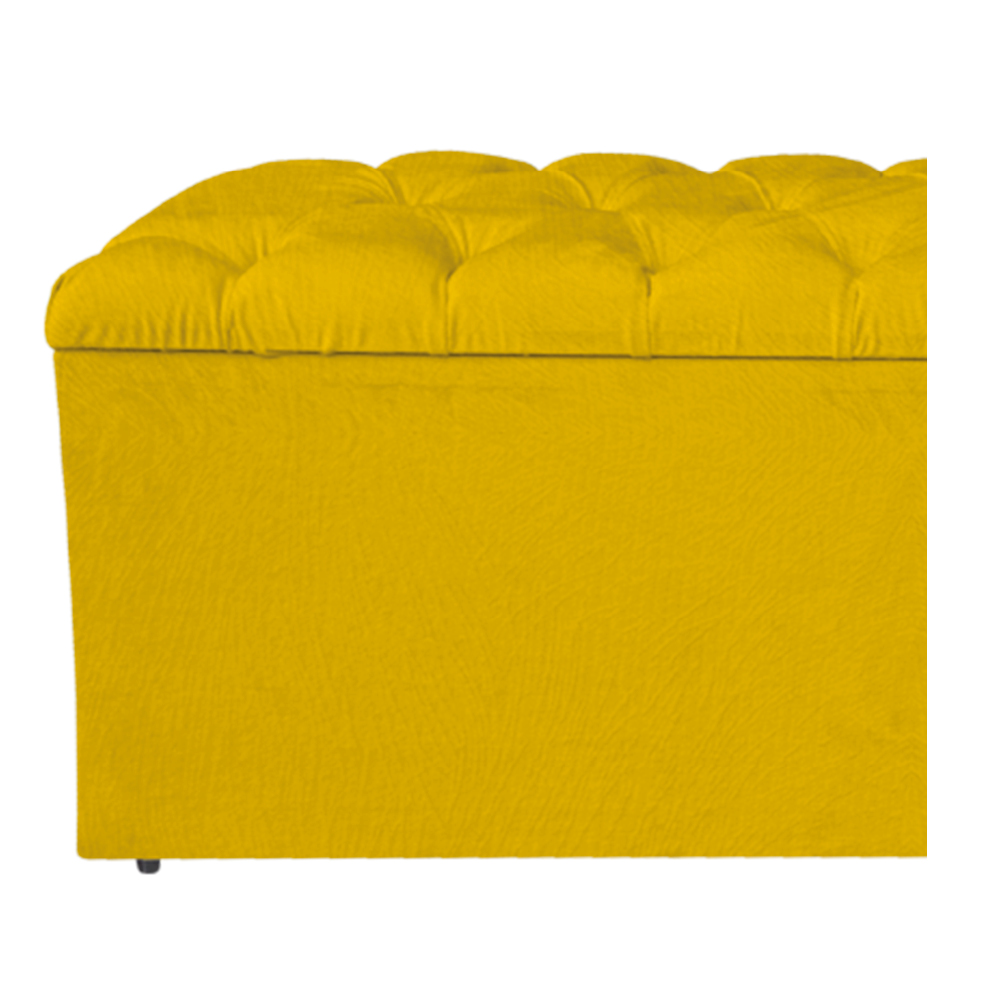 Calçadeira Estofada Liverpool 160 cm Queen Size Suede Amarelo - Amarena Móveis