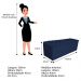 Calçadeira Estofada Liverpool 160 cm Queen Size Suede Azul Marinho - Amarena Móveis