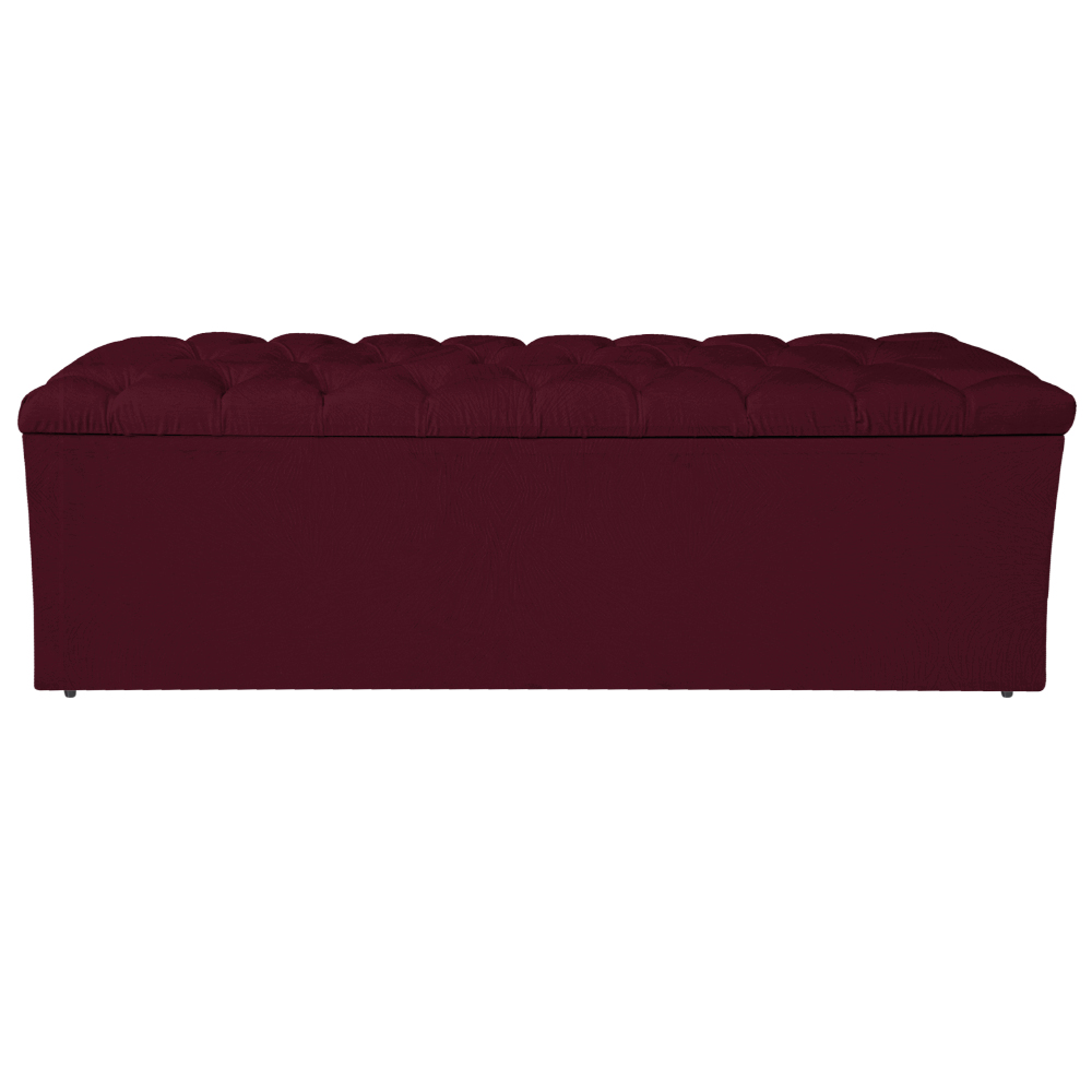 Calçadeira Estofada Liverpool 160 cm Queen Size Suede Bordô - Amarena Móveis