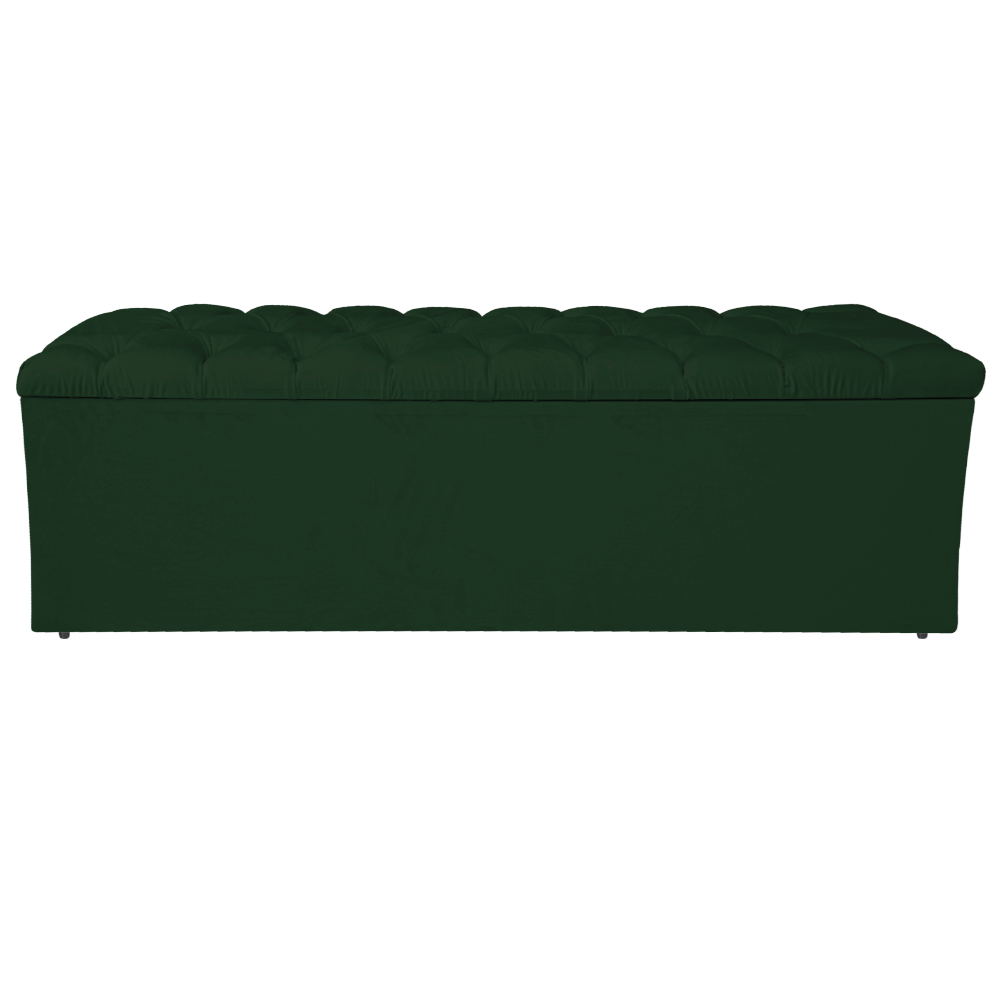 Calçadeira Estofada Liverpool 160 cm Queen Size Suede Verde - Amarena Móveis