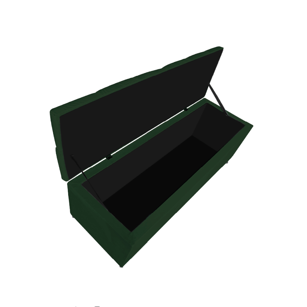 Calçadeira Estofada Liverpool 160 cm Queen Size Suede Verde - Amarena Móveis