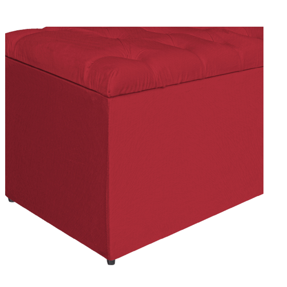 Calçadeira Estofada Liverpool 160 cm Queen Size Suede Vermelho - Amarena Móveis