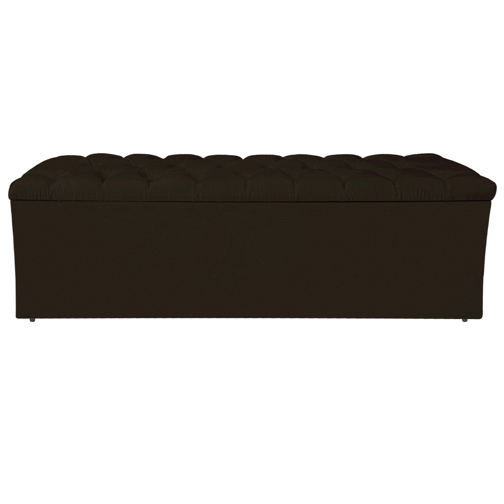 Calçadeira Estofada Liverpool 195 cm King Size Corano Marrom - Amarena Móveis