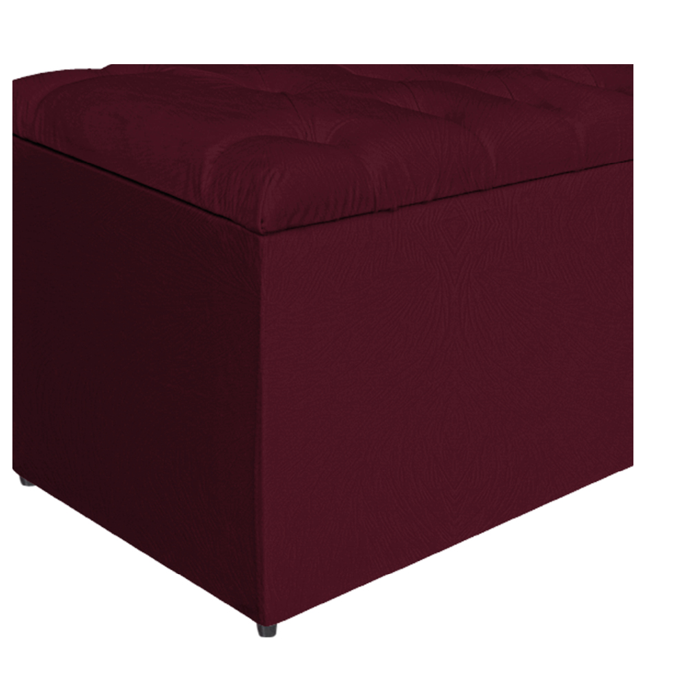 Calçadeira Estofada Liverpool 195 cm King Size Suede Bordô - Amarena Móveis